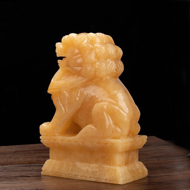 家柏饰(CORATED)玉玉狮子一对玉狮子摆件摆件装饰品高清大图