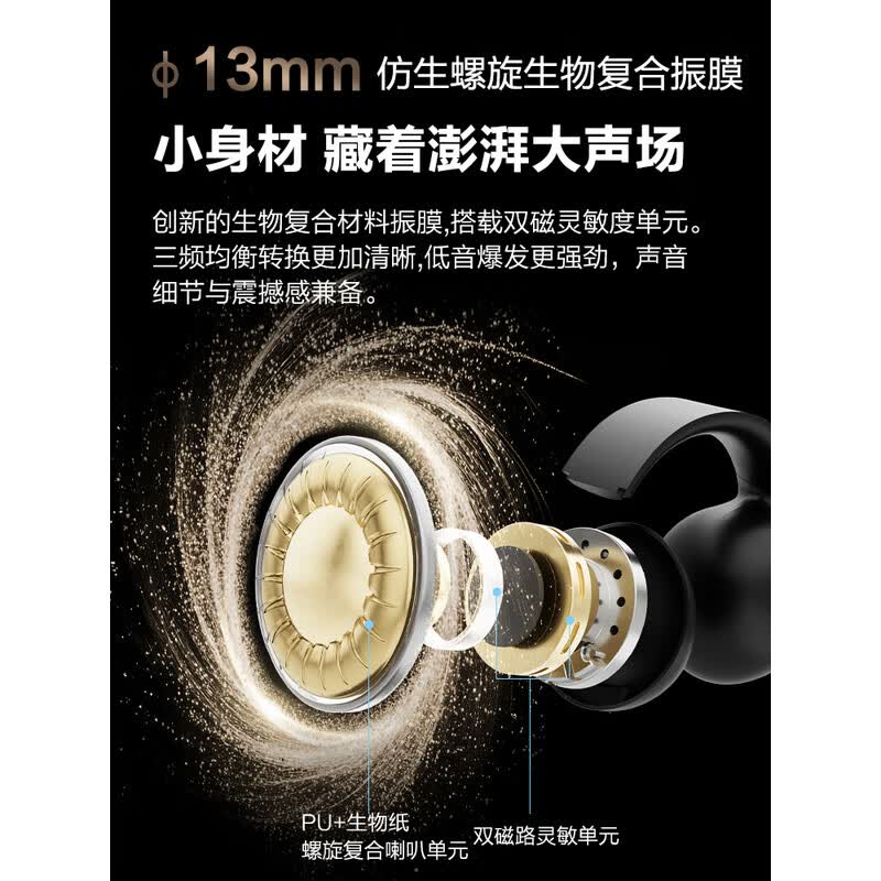 纽曼TWS-A20 Pro蓝牙耳机耳夹式骨传导概念无线开放式 运动跑步耳机高清大图