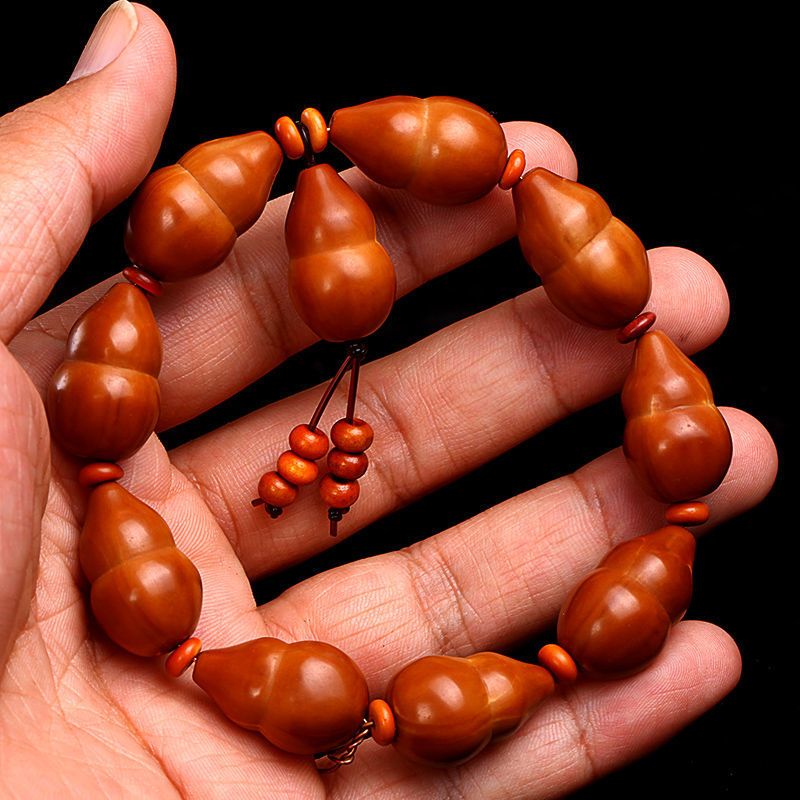 招财纳福橄榄核葫芦手串老油核手工雕刻文玩小葫芦寓意深厚1516籽纳福