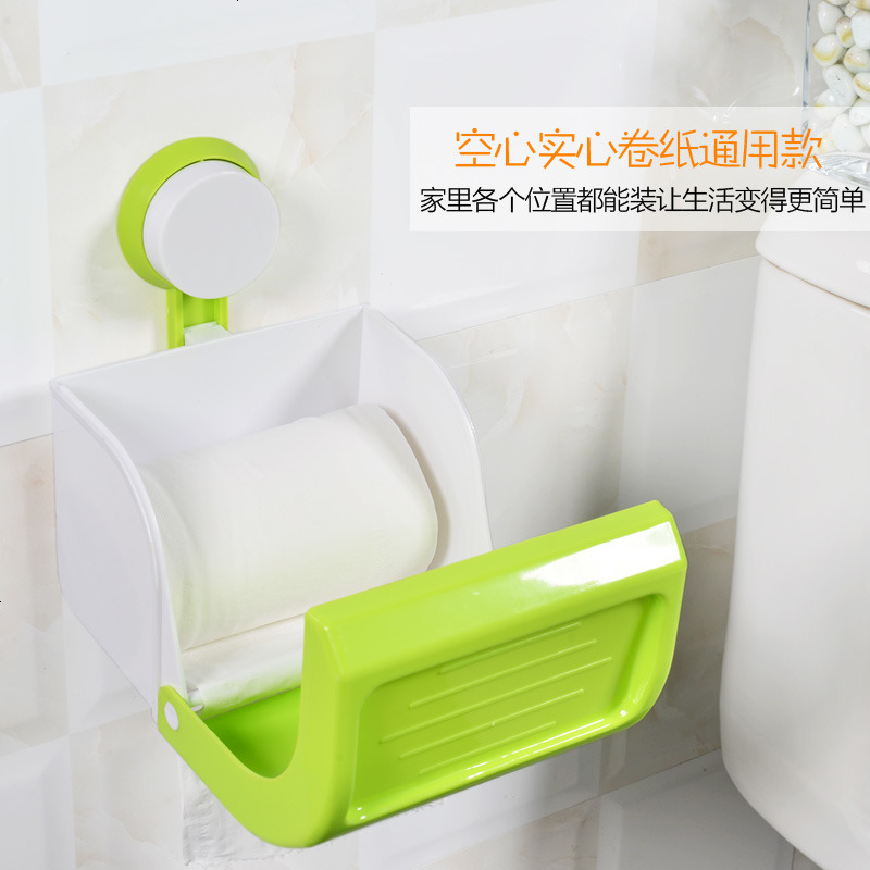 卫生间厕所纸巾盒纸巾架吸盘厕纸盒免打孔卷纸筒防水纸巾盒