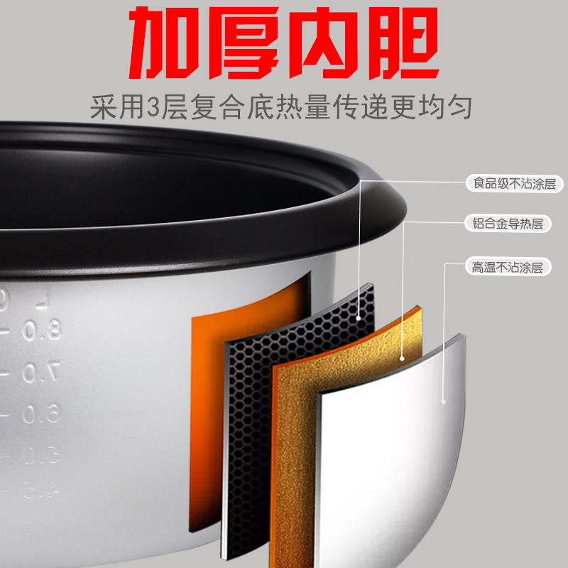 老式电饭煲时光旧巷家用6升超大电饭锅大容量食堂商用酒店大型8-45L 6升配白胆(6-8人用)