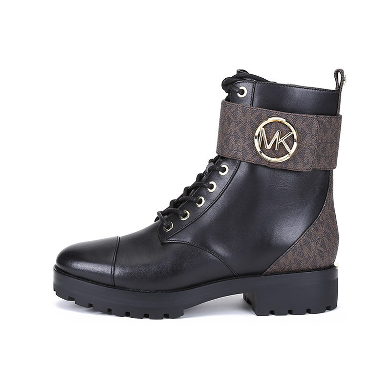 迈克科尔斯michaelkorsmk女鞋皮革人造革系带靴子短靴40f0tafb6l
