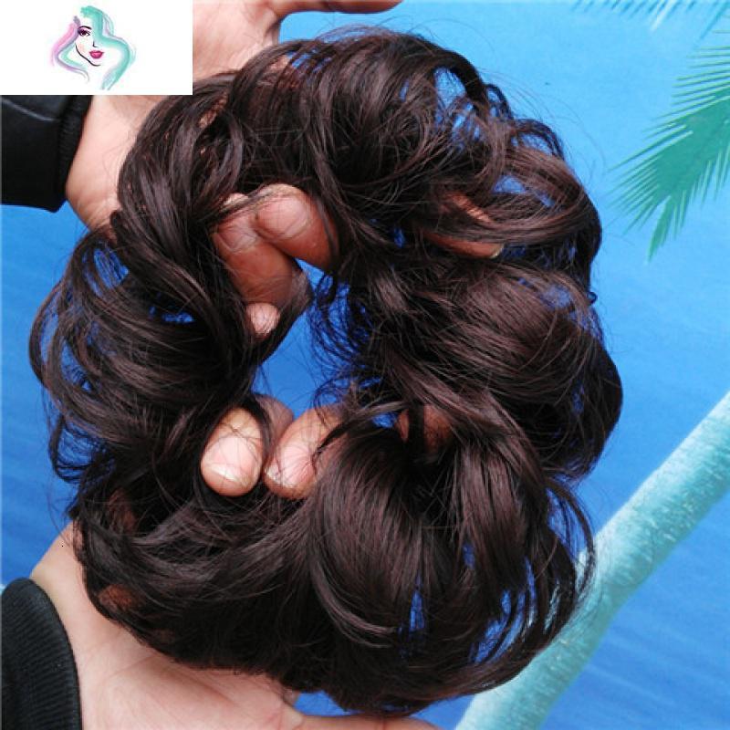 超逼真不发亮假发圈女盘发卷发圈女头花盘发假发圈盘头假发你那么美浅