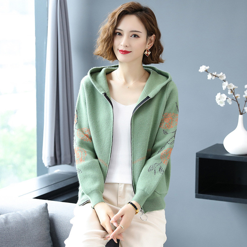 2024新款春秋装中年妈妈装中长款仿水貂绒春秋外套女中老年洋气外衣高清大图