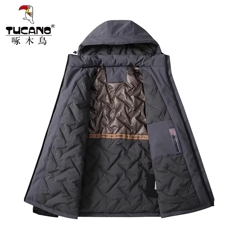 啄木鸟2025冬季男士新款加厚棉衣冲锋衣男女款防风保暖棉服外套潮高清大图