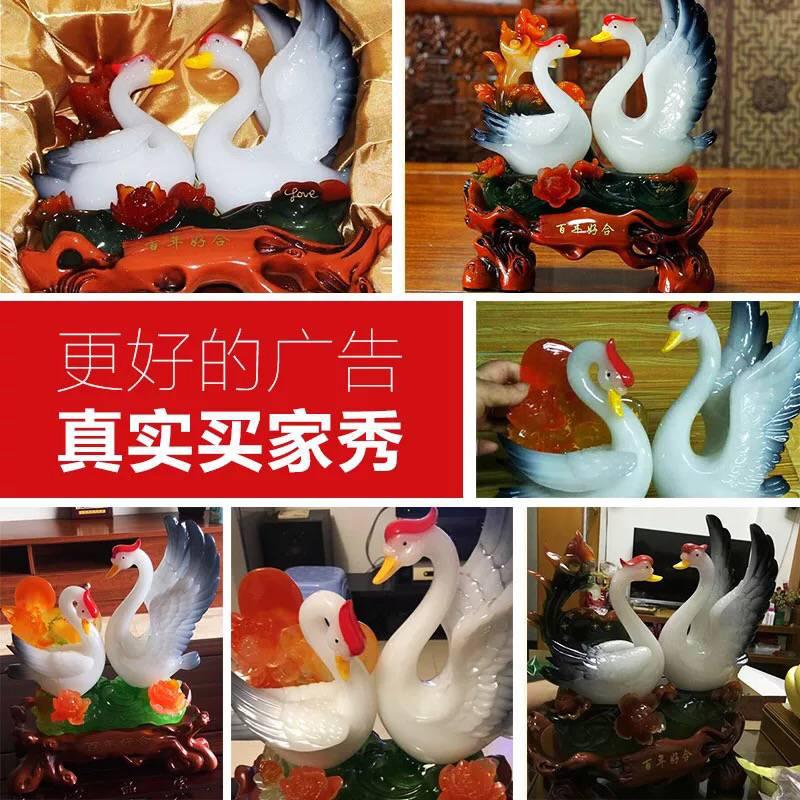 家柏饰(CORATED)天鹅摆件结婚实用 百年好合送闺蜜同学新婚婚房礼品高清大图