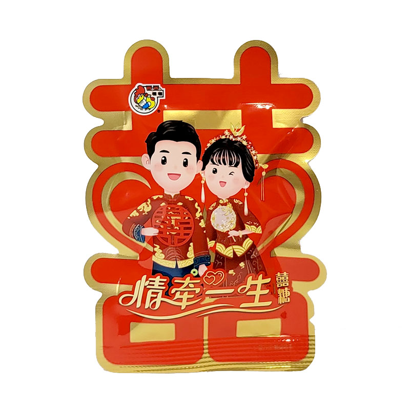 喔喔情牵一生欢喜满心奶糖散装婚庆结婚喜糖囍字手抓包2颗装约12g高清大图