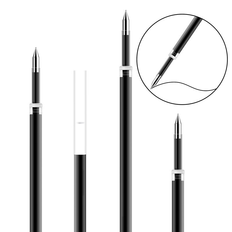 得力(deli)33572按动中性笔替芯0.5mm50支/盒 签字笔水笔芯水笔替芯替换芯学生办公笔芯