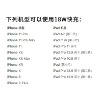 Apple苹果原装PD充电器 18W快充头USB-C iphone11线充套装适配器+USB-C转闪电连接线1米