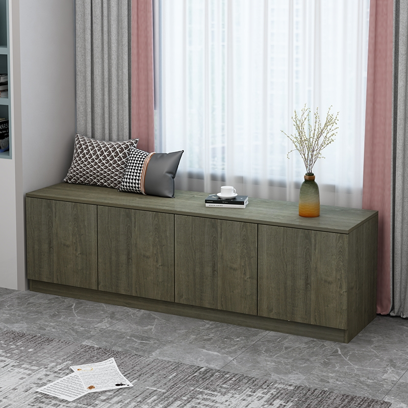 符象木定制阳台矮柜储物柜可靠墙置物收纳柜大容量地柜落地式飘窗柜