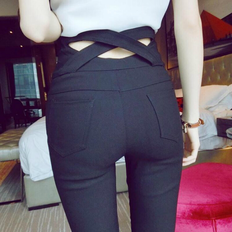打底裤外穿百搭夏季薄款显瘦2018新款女裤高腰小脚裤韩版九分裤子黑色单裤款