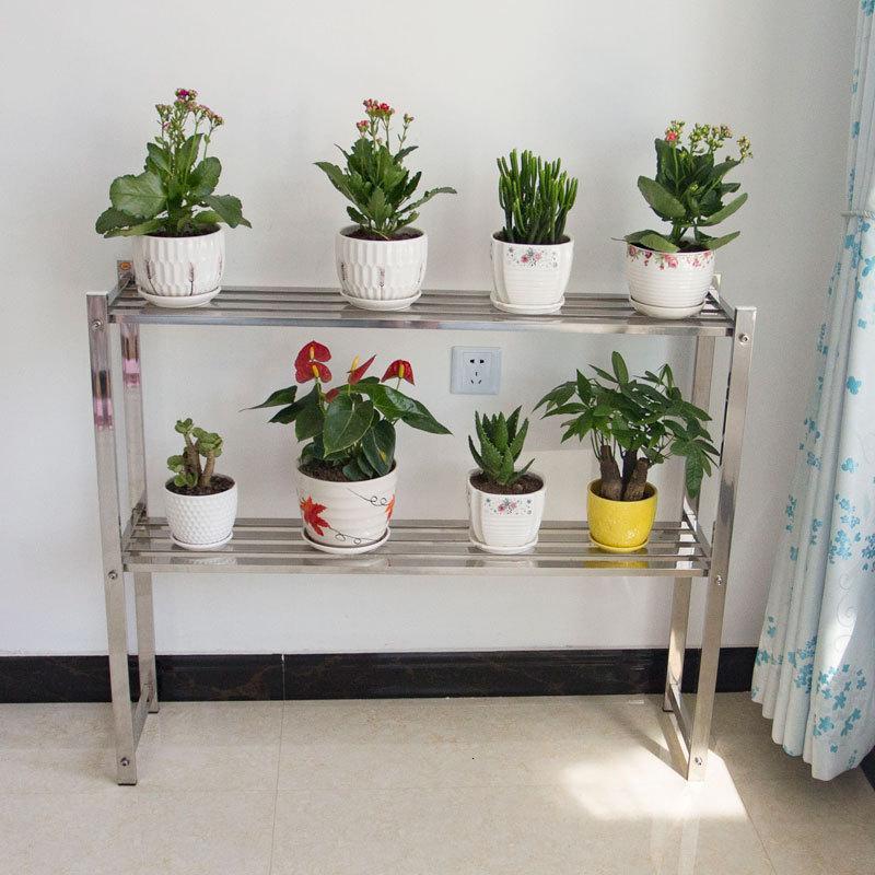 304阳台多层落地式多肉绿萝花架置物架阶梯式植物架不锈钢花架定制