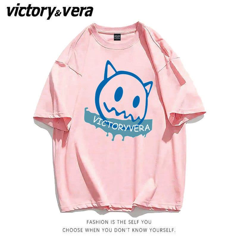 VICTORYVERA圆领短袖t恤女韩版宽松ins国潮牌美式复古印花上衣夏图片