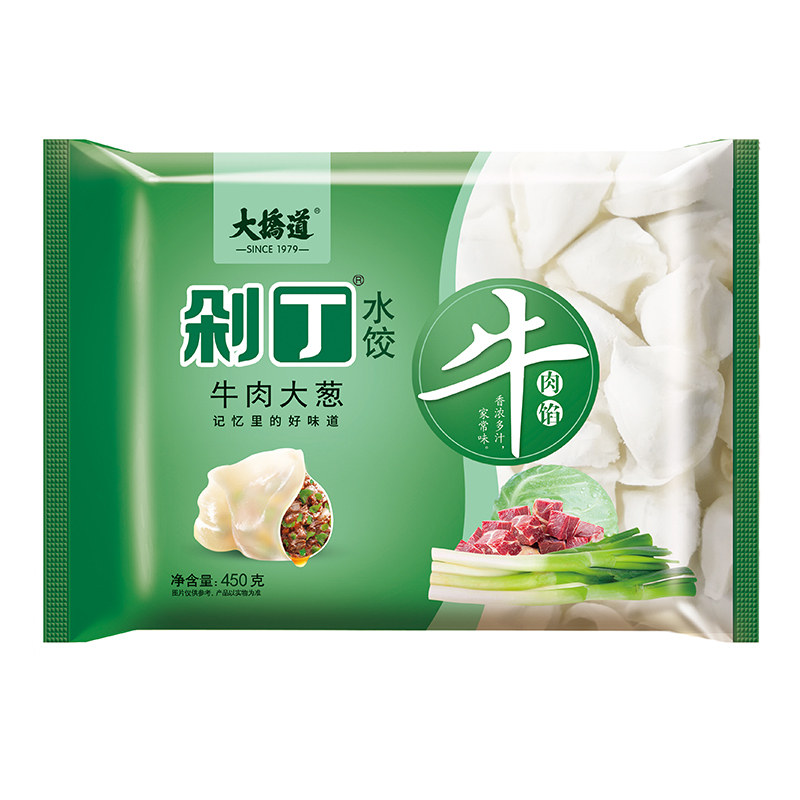 【大桥道水饺/馄饨】 大桥道牛肉大葱剁丁水饺450g【价格 图片 品牌 