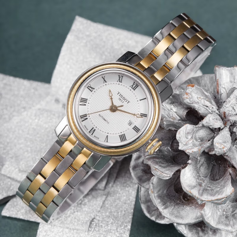 官方授权全国联保天梭tissot瑞士手表港湾系列时尚休闲自动机械女表t