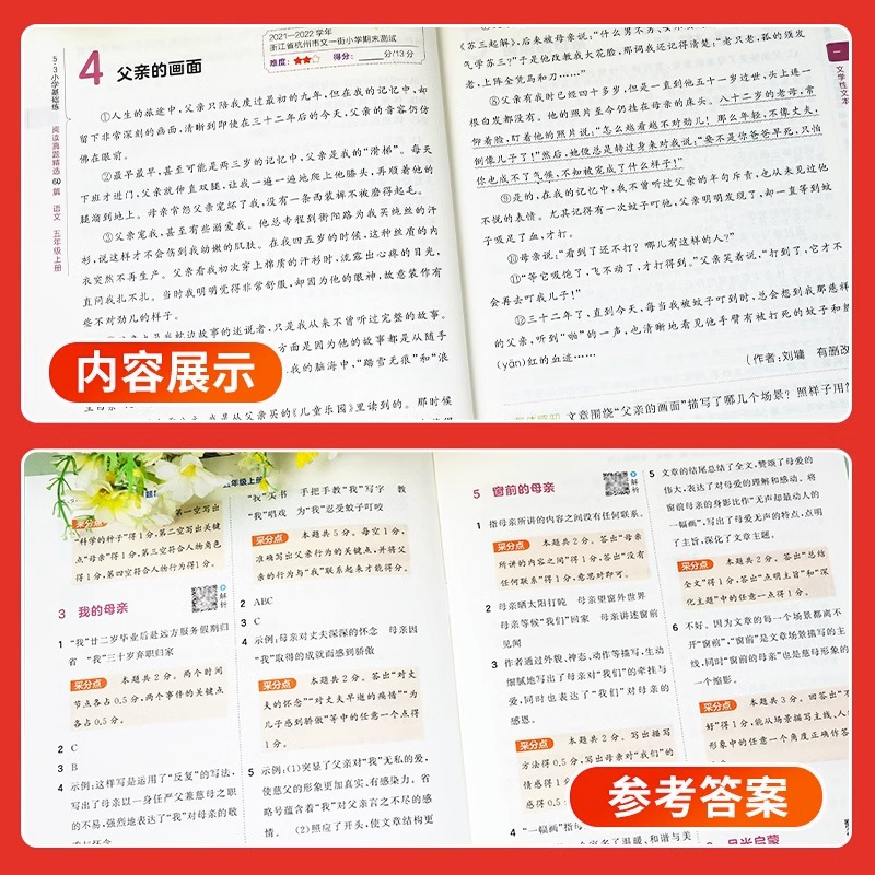 阅读真题60篇(上册) 三年级上 [正版]53 基础练 小学语文阅读真题60篇 阅读真题100篇全一册 通用版53句式训