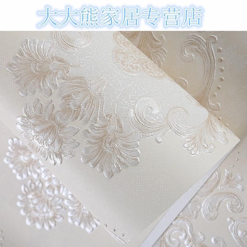 自粘欧式3D立体精压大马士革墙纸卧室客厅电视背景墙壁纸贴纸加厚