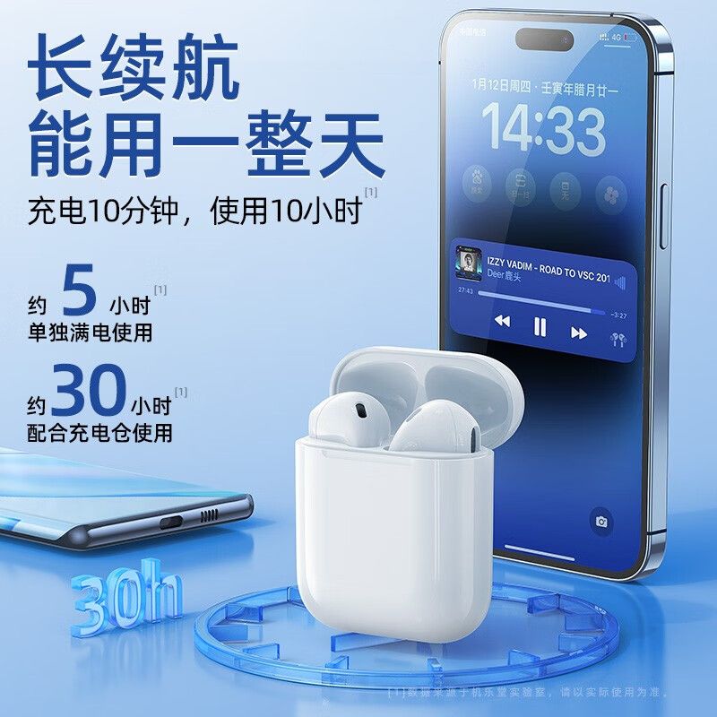机乐堂 真无线双耳蓝牙耳机 运动音乐通话半入耳式 低延时降噪长续航苹果华为通用MG-C1高清大图