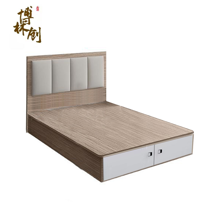 博林创职工宿舍民宿酒店家具标间箱式储物单人床软包单人床122米张