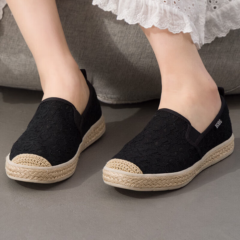 斯凯奇(Skechers)女鞋 新款运动鞋轻便舒适透气懒人鞋时尚潮流一脚穿休闲鞋113025-BLK ZP高清大图