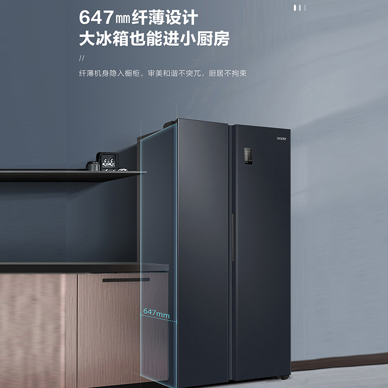 统帅(Leader)海尔出品 538升对开门嵌入冰箱 一级双变频 大容量精储 DEO净味BCD-538WGLSSEDBX