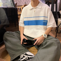 梵克公牛20夏季新款五分袖POLO衫男士港风韩版宽松简约翻领半袖上衣 T19-P35