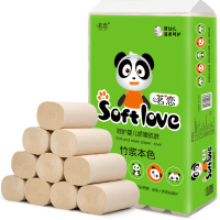 茗恋 竹浆本色无心卷纸4层纸巾2700克*35卷*1提家用实惠装卫生纸