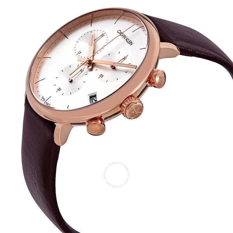 卡尔文克雷恩calvinklein新款米色不锈钢表盘三眼计时时尚休闲石英表