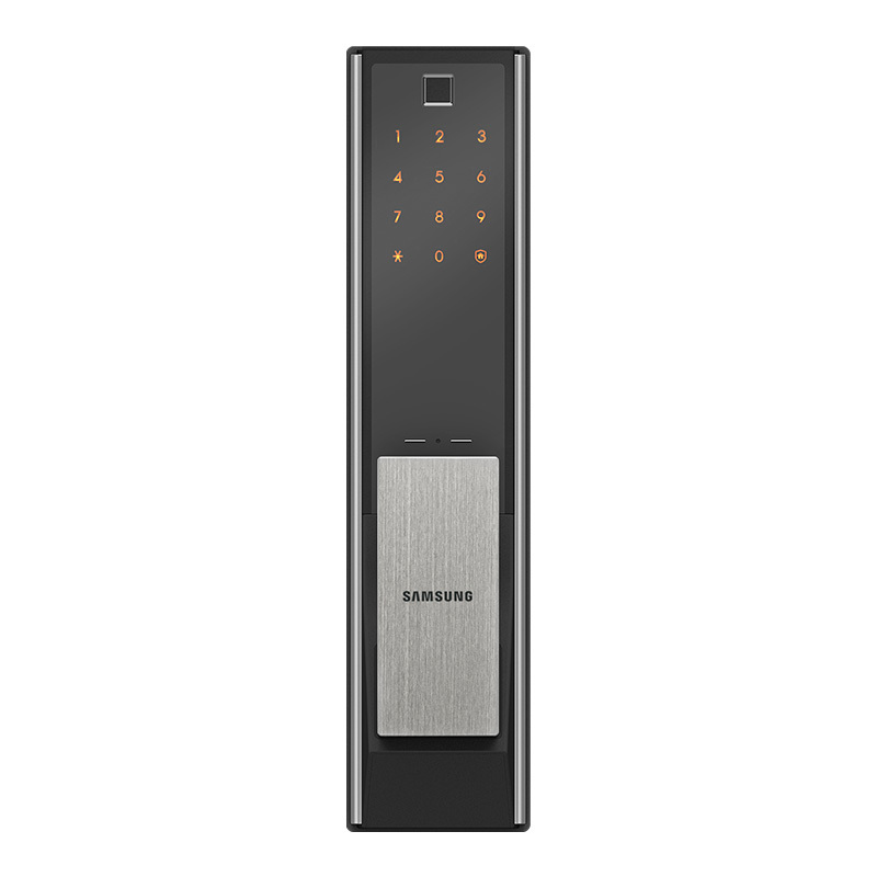 三星(SAMSUNG)智能家用防盗门锁指纹密码锁电子门锁蓝牙解锁 SHP-DP738 拉丝银高清大图
