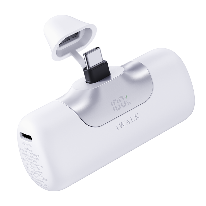 爱沃可/iWALK LPB5500PC 22.5W口袋充电宝5代移动电源 白色