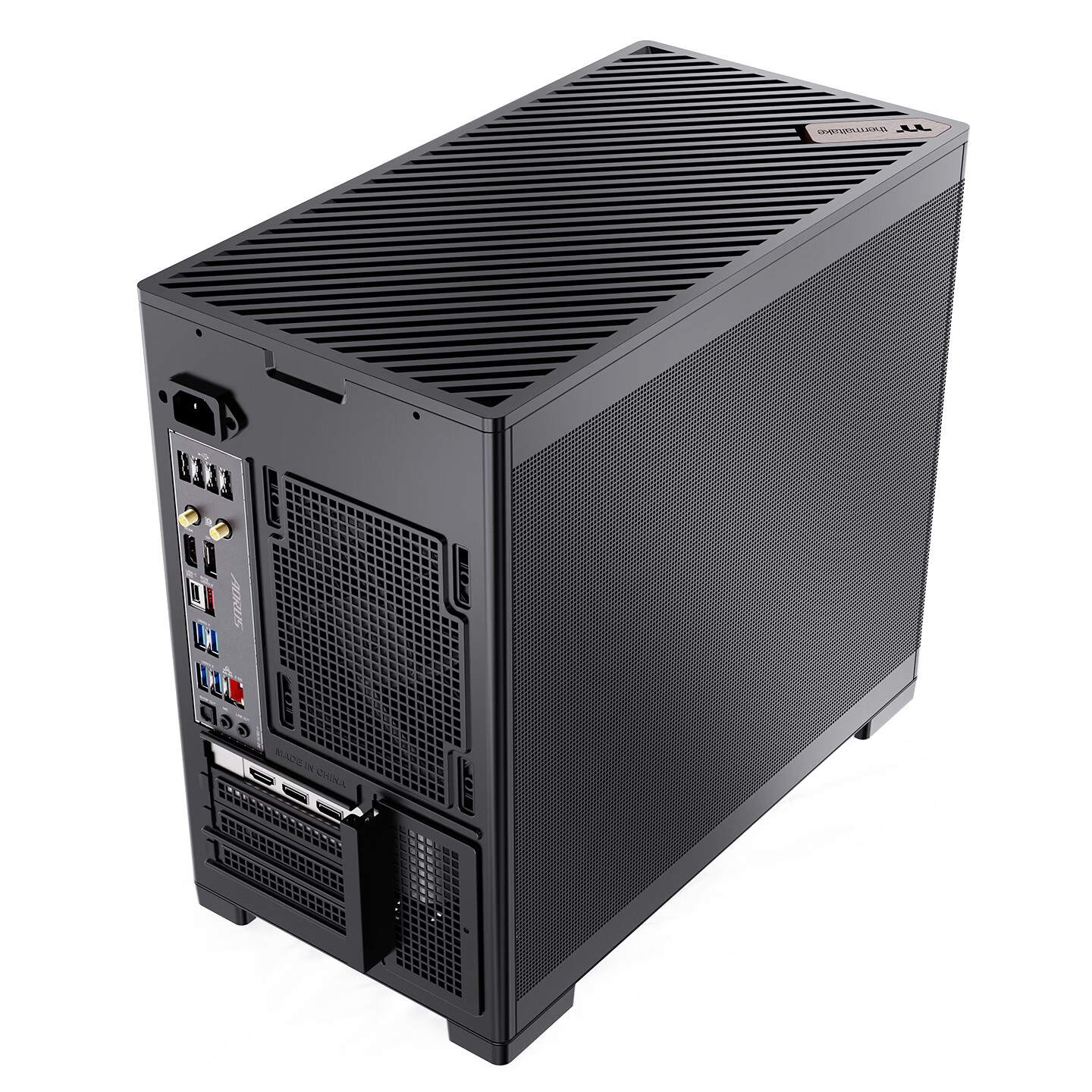 Thermaltake(Tt)TG100 机箱电脑主机 黑色(Type-C接口/桌面迷你/支持240水冷/MATX主板高清大图