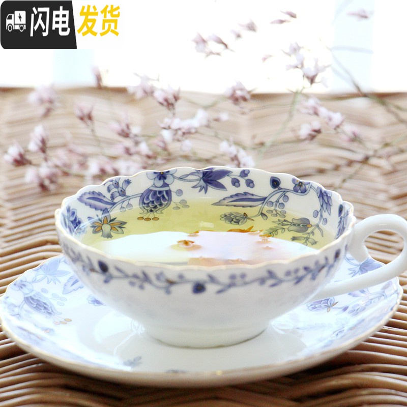 三维工匠咖啡杯套装欧式骨瓷荷口咖啡杯碟英式广口红茶杯田园风下午茶茶具 青藤之恋壶(400)咖啡器具高清大图