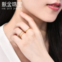 新金珠宝 足金999时尚黄金女戒 古法戒指纤细足金尾戒 情人节送女友 [1042]