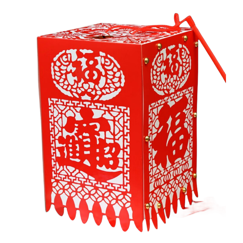 福人福地diy箱式灯笼剪纸灯151560cm单位对