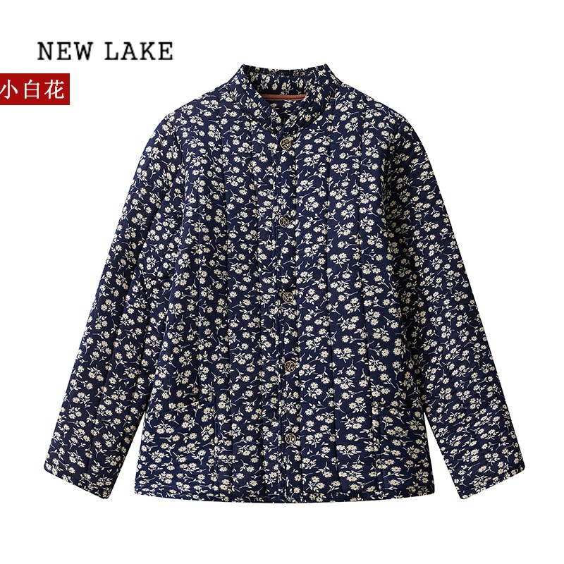 newlake冬季小款中老年人棉衣女外套短款冬天妈妈内穿老太太碎花小