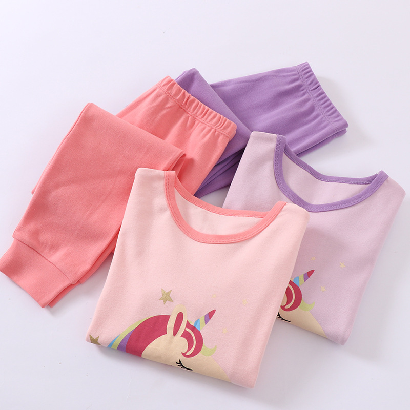 KIDS MAM&DAD秋冬儿童保暖内衣套装纯棉女童秋衣秋裤中大童睡衣家居服
