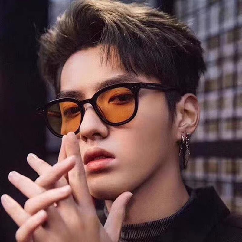 ins吴亦凡同款复古黄色墨镜女眼镜男韩版网红街拍显瘦太阳眼镜潮