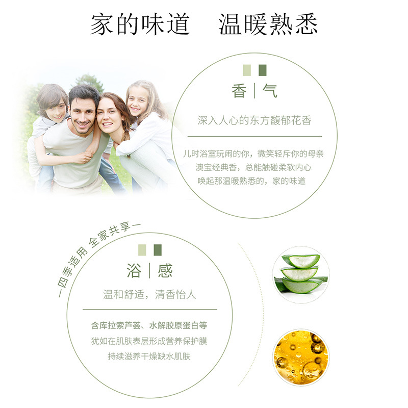 澳宝经典滋润沐浴露430ml天然温和成分保湿补水留香沐浴乳液