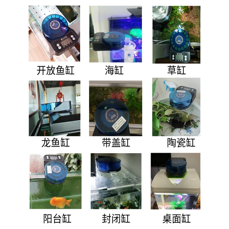 自动喂食器鱼定时定量喂鱼器小型观赏虾金鱼粉末小颗粒投食器鱼缸高清大图