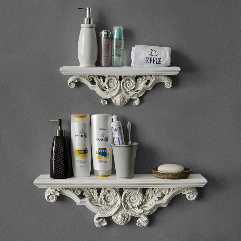 欧式复古置物架墙上壁挂隔板背景墙装饰架创意树脂一字壁架台挂架