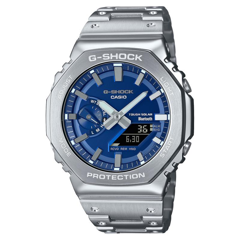 CASIO 卡西欧男士全金属防震腕表 经典设计搭配亮眼蓝色表盘