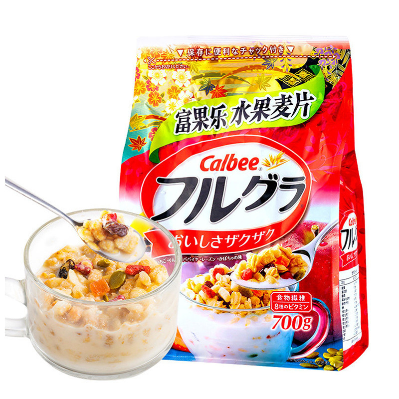 日本进口 卡乐比calbee富果乐水果麦片原味袋装 700g