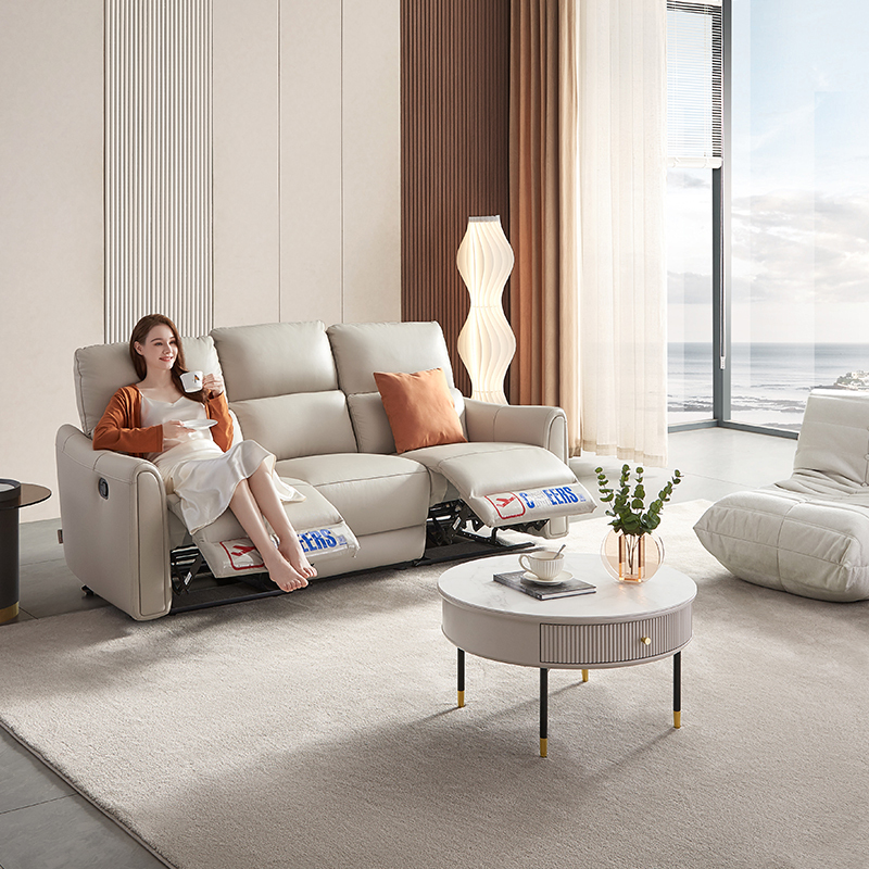 芝華仕(cheers)芝华仕头等舱手动真皮功能沙发现代简约客厅家具小户型