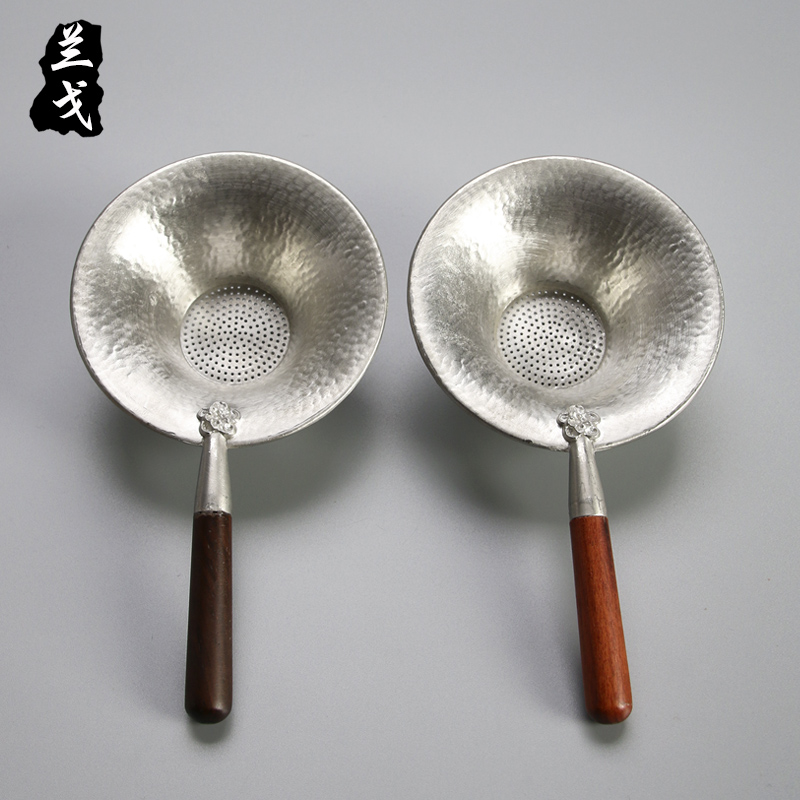 美帮汇功夫茶具套装家用茶滤合金茶漏茶道配件锡制茶叶过滤茶隔滤网高清大图