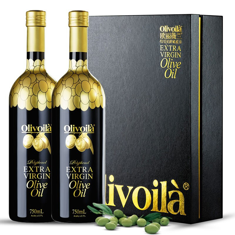 欧丽薇兰 Olivoilà 食用油 高多酚特级初榨橄榄油750ml*2(礼盒)