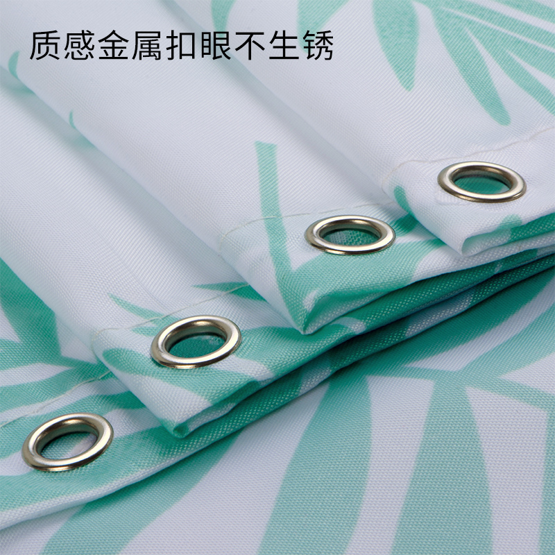 卫生间浴帘套装隔断加厚防水免打孔窗帘布不透明挂帘洗澡帘日用家居