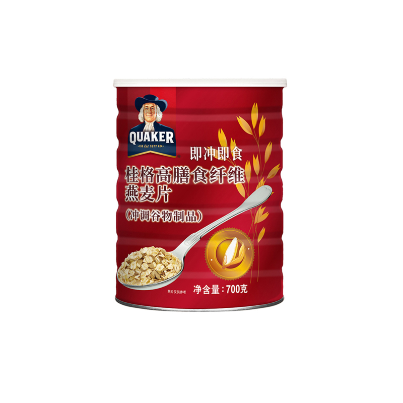 中国台湾 QUAKER 高膳食纤维含钙混合型燕麦片 700g*2罐