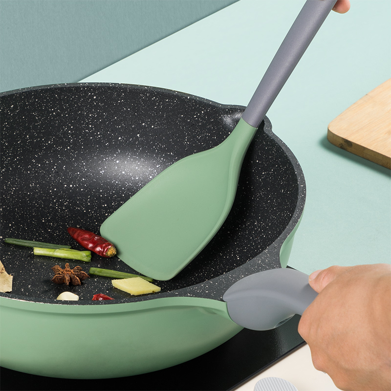 炊大皇硅胶铲勺竹青石耐高温食品接触级硅胶铲子汤勺漏勺工具,高清大图