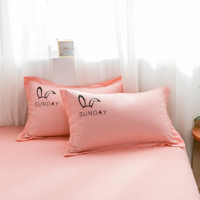 小香风四件套粉色床单北欧少女被套超柔水洗棉三件套高清大图