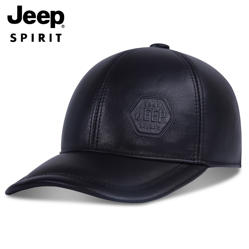 JEEP/吉普正品帽子男士真皮牛皮棒球帽A0673